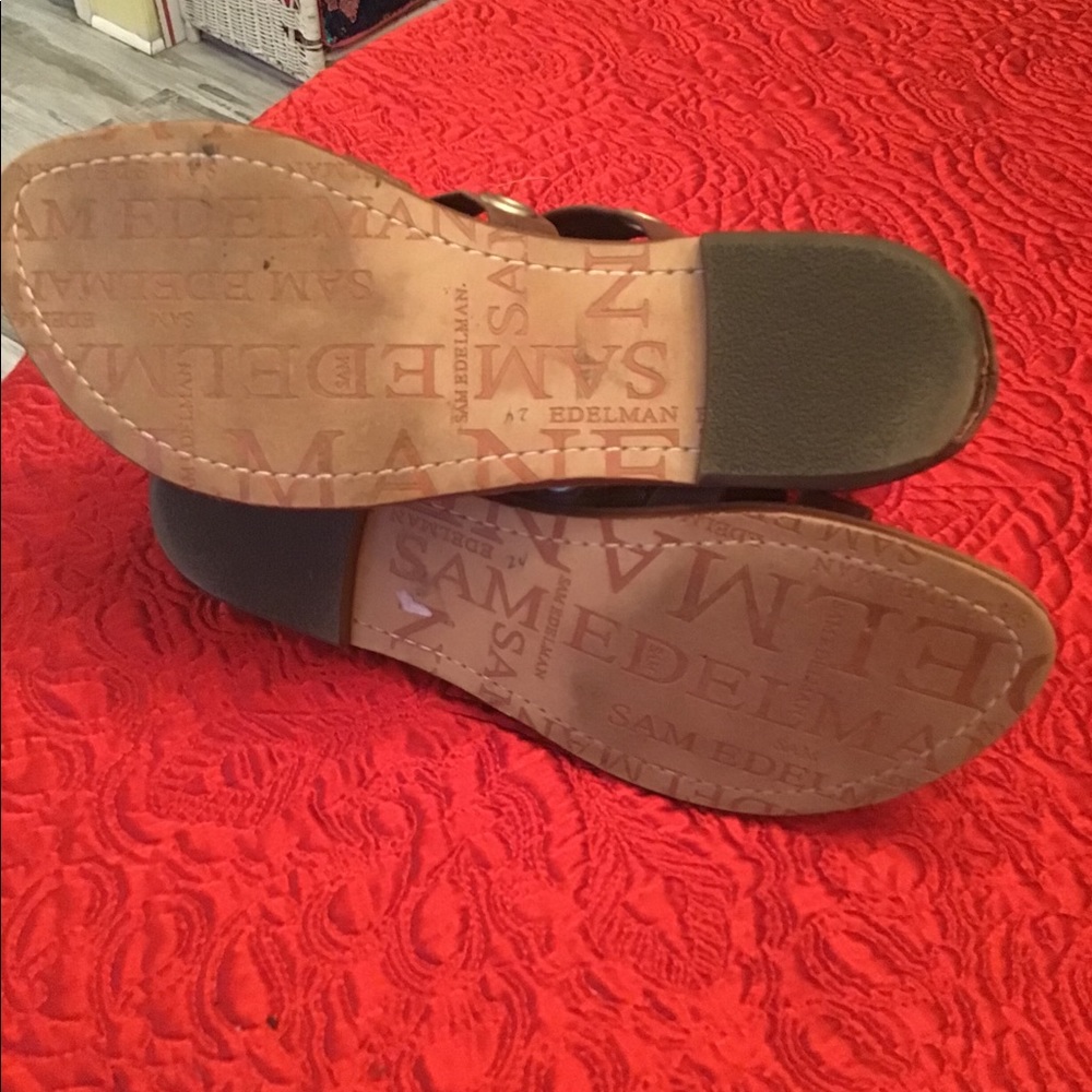 Sam Edelman brown strappy sandals zipper back 7.5 - Picture 7 of 9